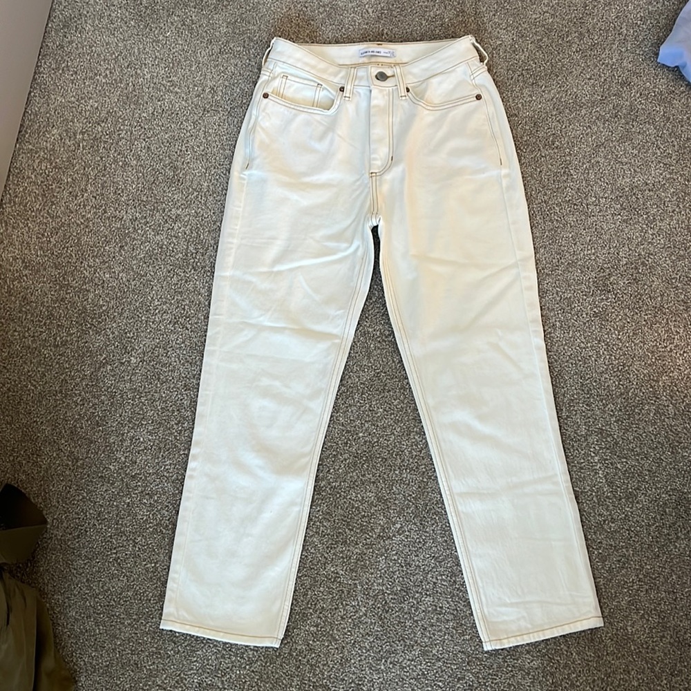 Elizabeth & James White High-Rise Vintage Straight Leg Jeans Size 2 - 26